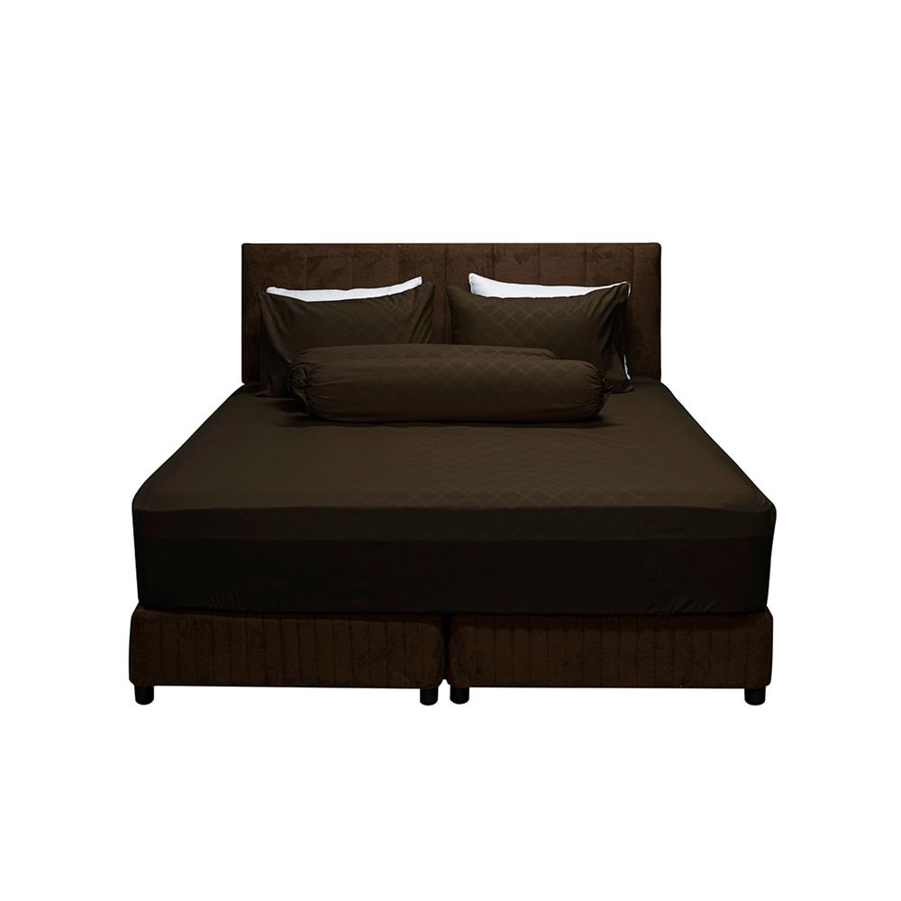 ชุดผ้าปูที่นอน 6 ฟุต 5 ชิ้น PICASSO CLASSIC สี ENJOY DARK BROWN