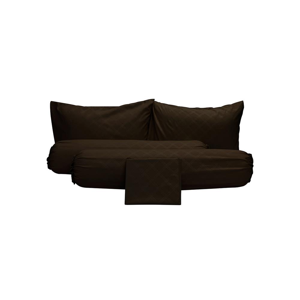 ชุดผ้าปูที่นอน 6 ฟุต 5 ชิ้น PICASSO CLASSIC สี ENJOY DARK BROWN