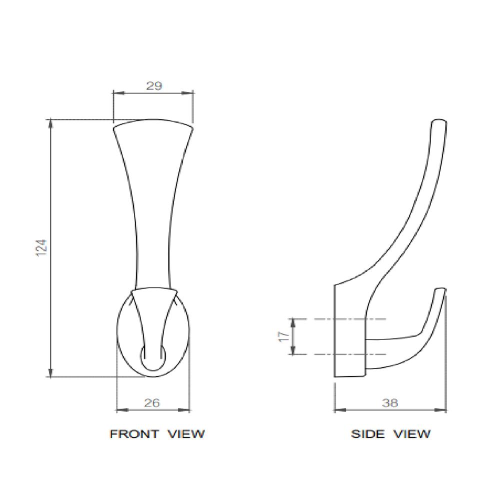 ตะขอแขวน HAFELE 488.03.116 สีดำ