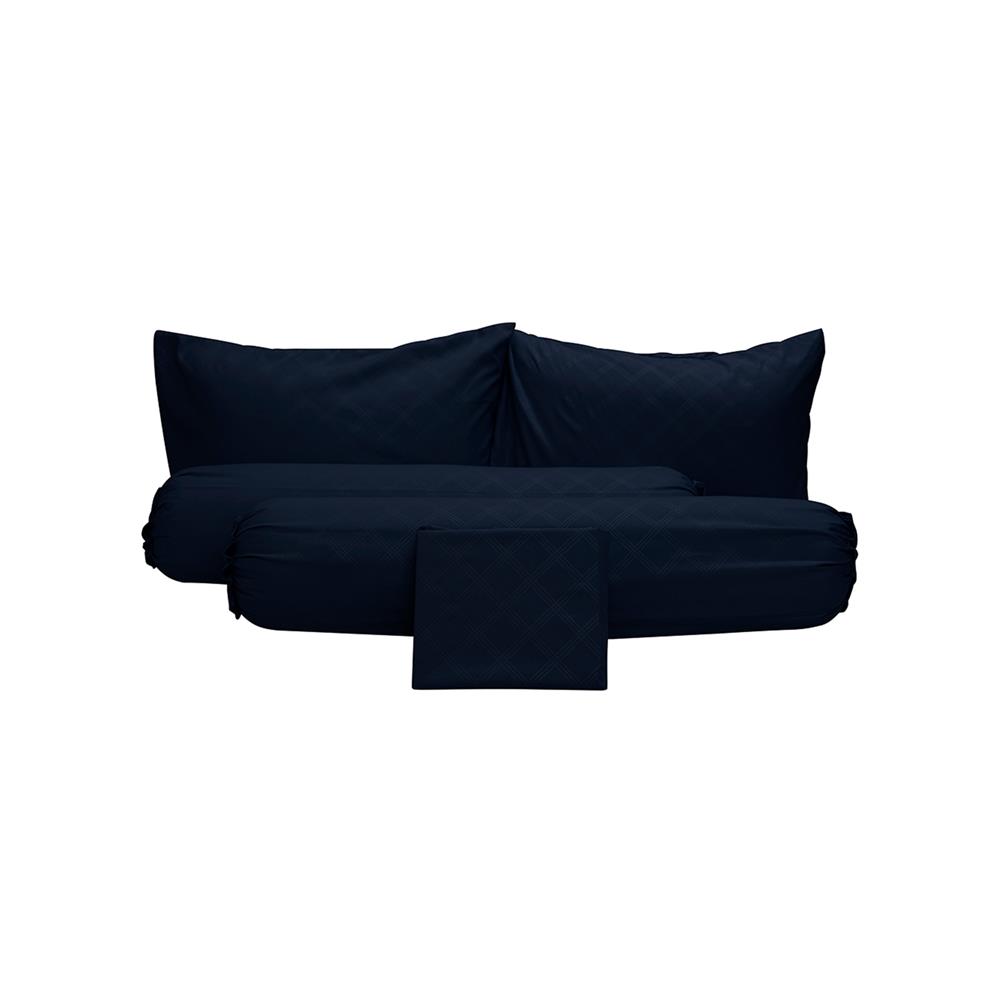 ชุดผ้าปูที่นอน 6 ฟุต 5 ชิ้น PICASSO CLASSIC สี ENJOY NAVY BLUE