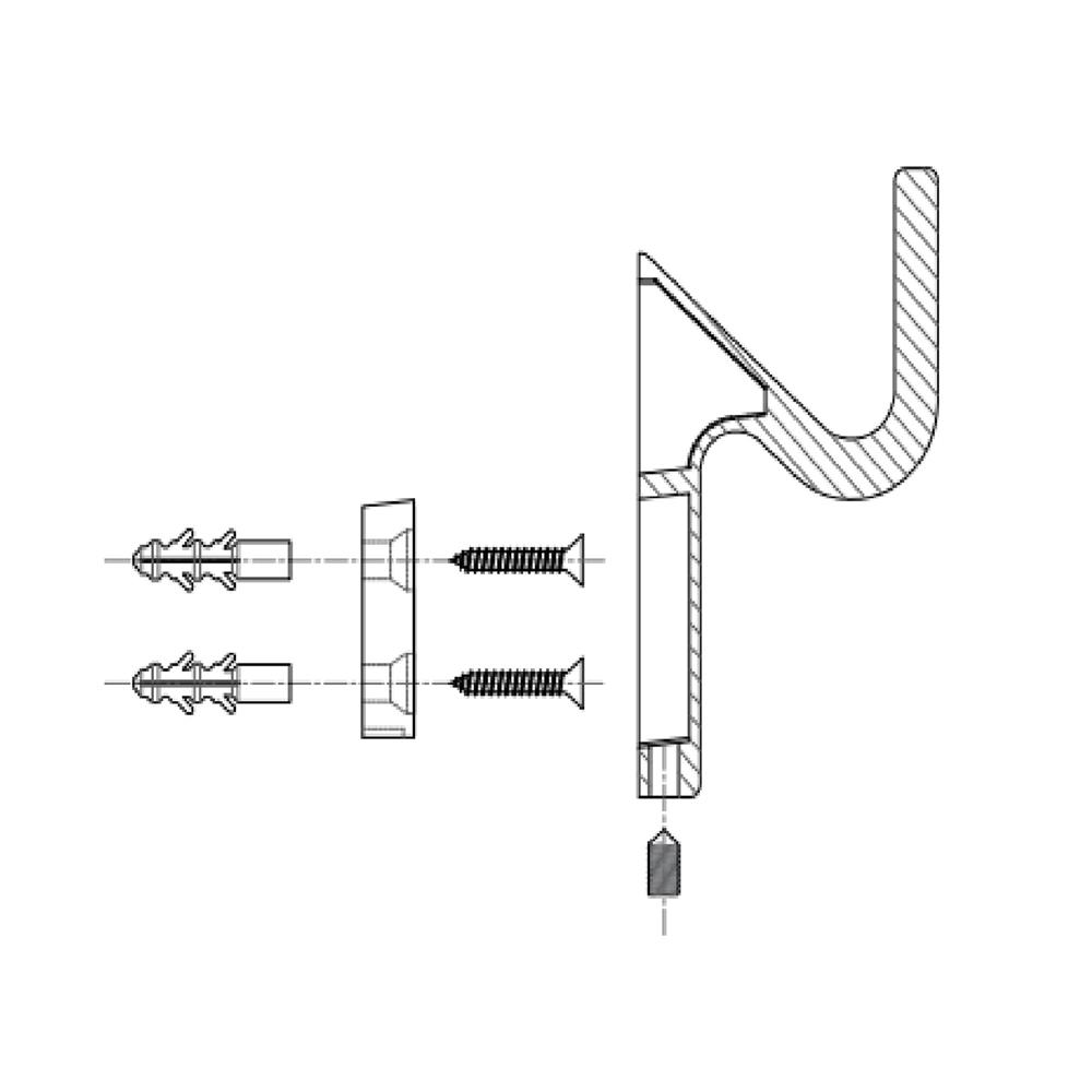ตะขอแขวน HAFELE 488.03.108 สีดำ