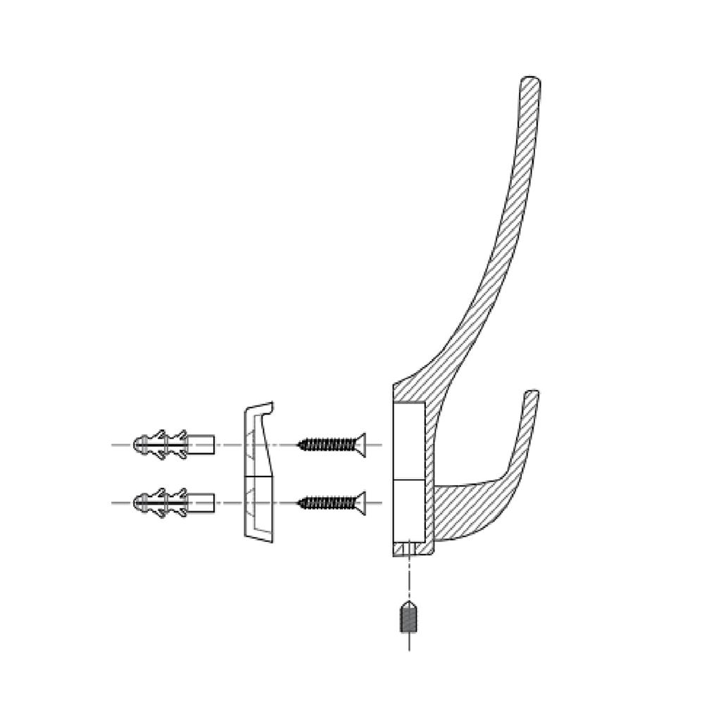 ตะขอแขวน HAFELE 488.03.120 สีดำ