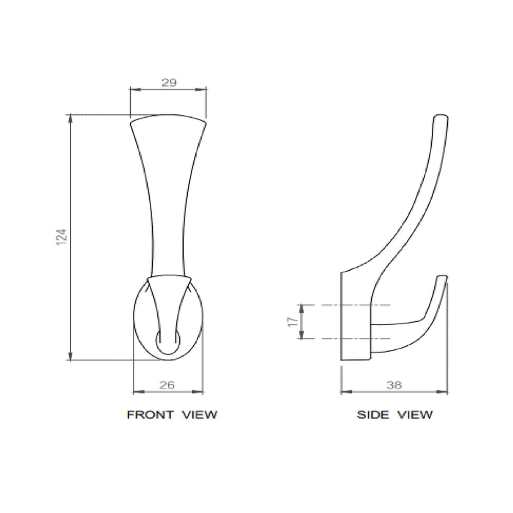 ตะขอแขวน HAFELE 488.03.120 สีดำ