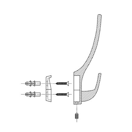 ตะขอแขวน HAFELE 488.03.120 สีดำ_3