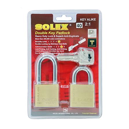 กุญแจคีย์อะไลก์ SOLEX D40 40 มม. สีทองเหลือง 2 ตัว/ชุด