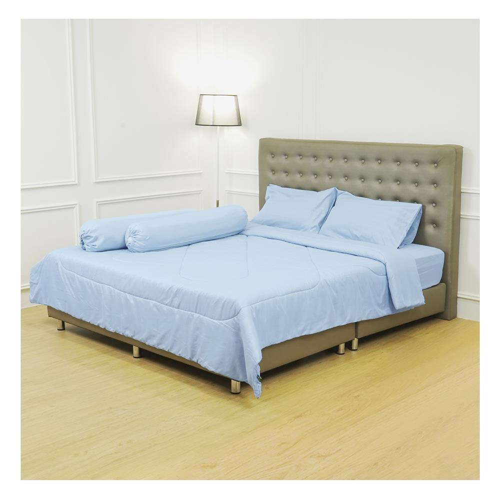 ชุดผ้าปูที่นอน 5 ฟุต 6 ชิ้น ME LIVING KIERA สีฟ้า