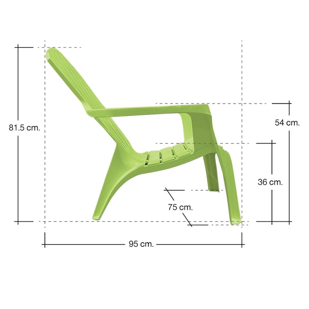 เก้าอี้พลาสติกเอนนอน SUPERWARE CH-66 สีเขียว
