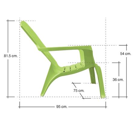 เก้าอี้พลาสติกเอนนอน SUPERWARE CH-66 สีเขียว_3