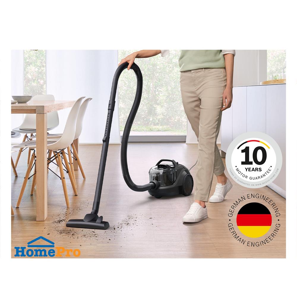 เครื่องดูดฝุ่นแบบกล่อง BOSCH BGS21WX100 สีดำ