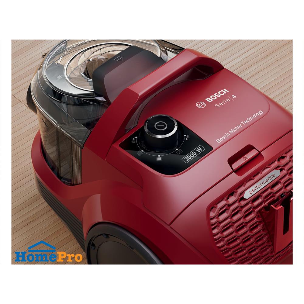 เครื่องดูดฝุ่นแบบกล่อง BOSCH BGS21WX200 สีดำ/แดง