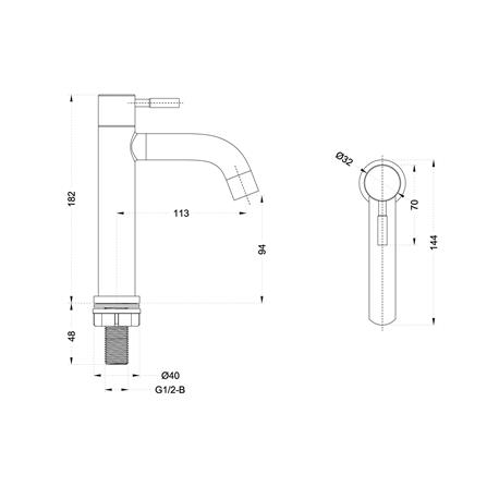 ก๊อกอ่างล้างหน้าเดี่ยว DONMARK GL-1138 สีดำ_1