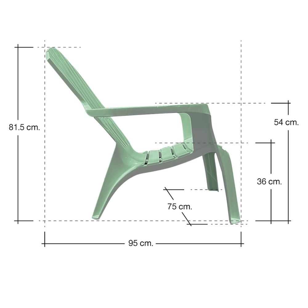 เก้าอี้พลาสติกเอนนอน SUPERWARE CH-66 สีเขียว