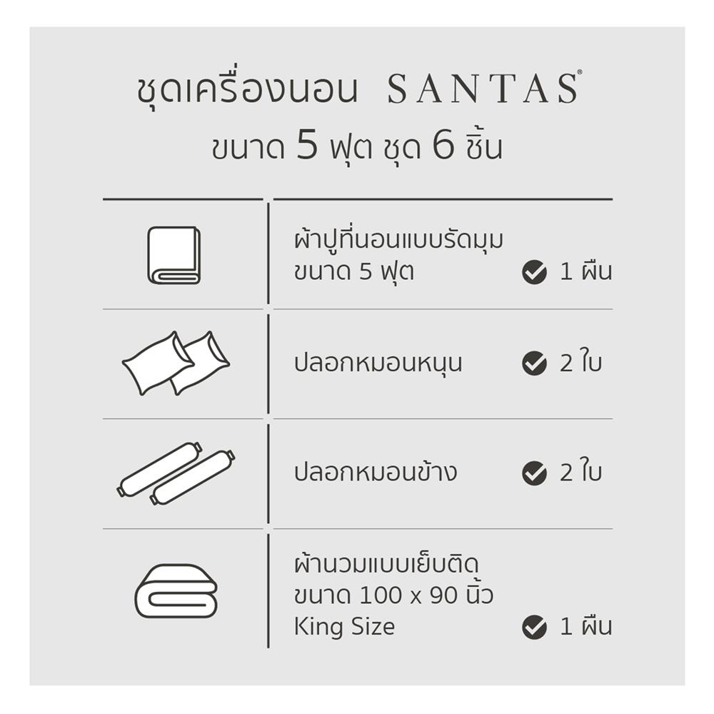 ชุดผ้าปูที่นอน 5 ฟุต 6 ชิ้น SANTAS SPHERE BL