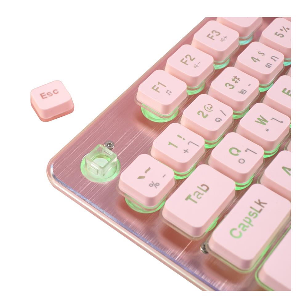 คีย์บอร์ดเกมมิ่ง NUBWO FORTUNE NK-32 สีชมพู