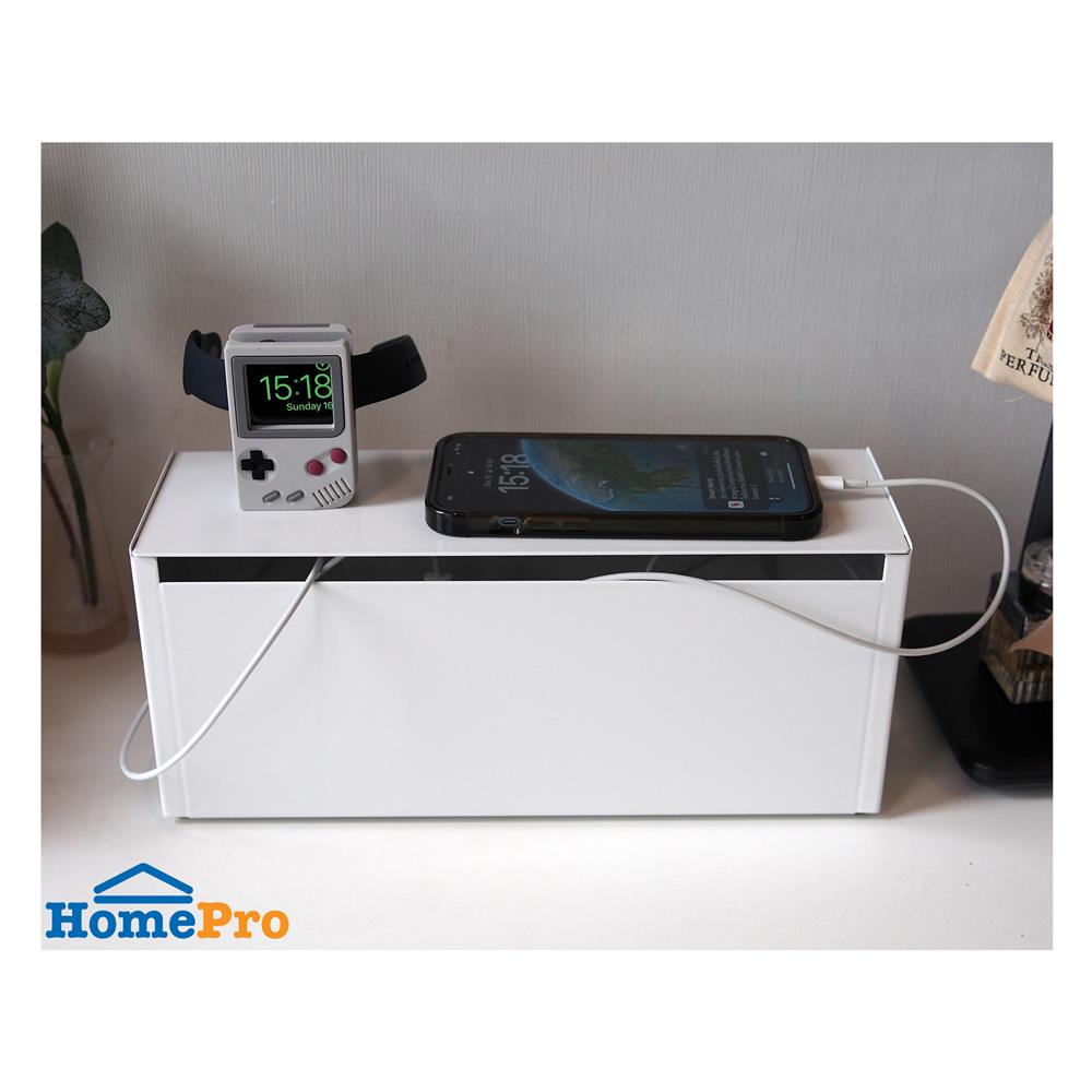 กล่องเก็บปลั๊กไฟ STACKO STPS 32x10x13.5 ซม. สีขาว