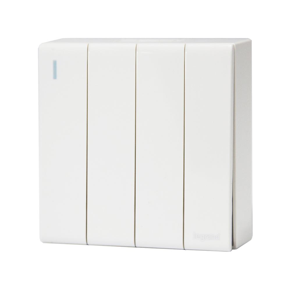 ชุดสวิตซ์ 1 ทาง 4 ช่อง BTICINO SMR P50105N สีขาว