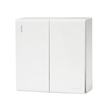 ชุดสวิทซ์ 1 ทาง 2 ช่อง BTICINO SMR P50103N สีขาว