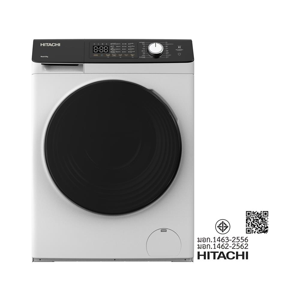 เครื่องซักผ้าฝาหน้า HITACHI BD802HVOW 8 กก. 1200RPM อินเวอร์เตอร์
