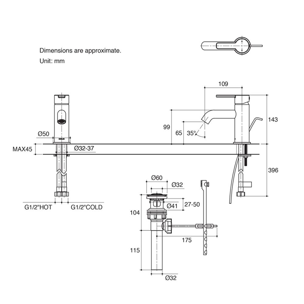 ก๊อกอ่างล้างหน้าผสม KOHLER K-30447T-4-CP
