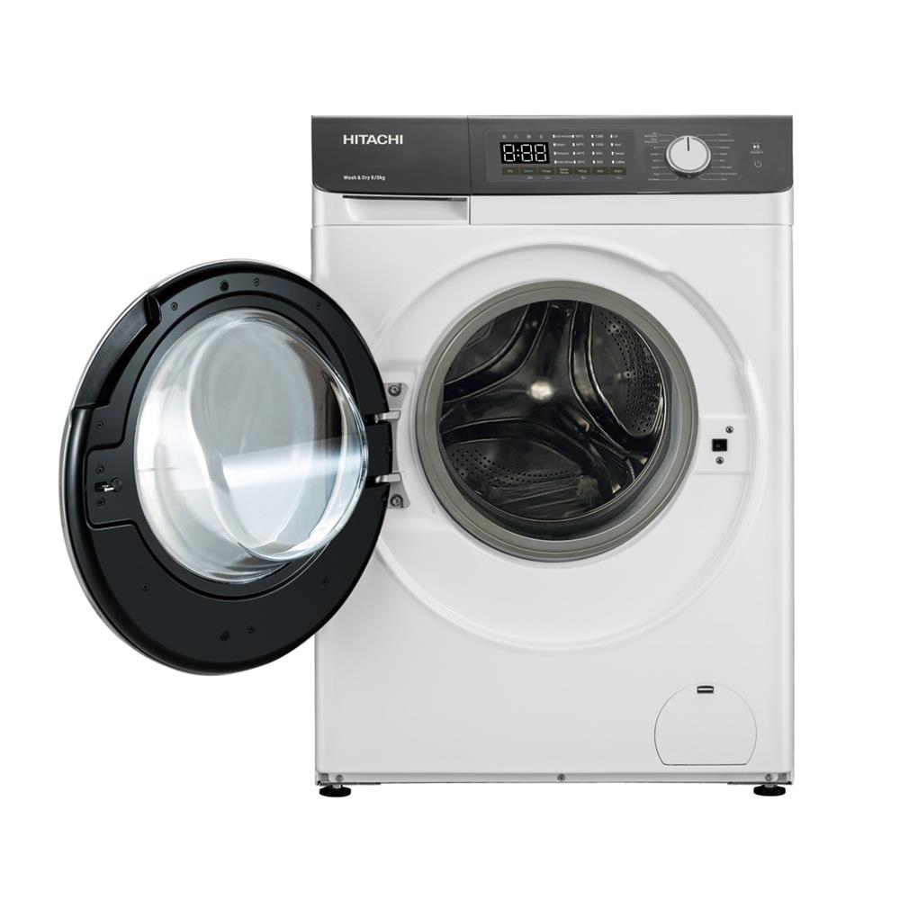 เครื่องซักอบ HITACHI BDD802HVOW 8/5 กก. 1200RPM อินเวอร์เตอร์ สีขาว