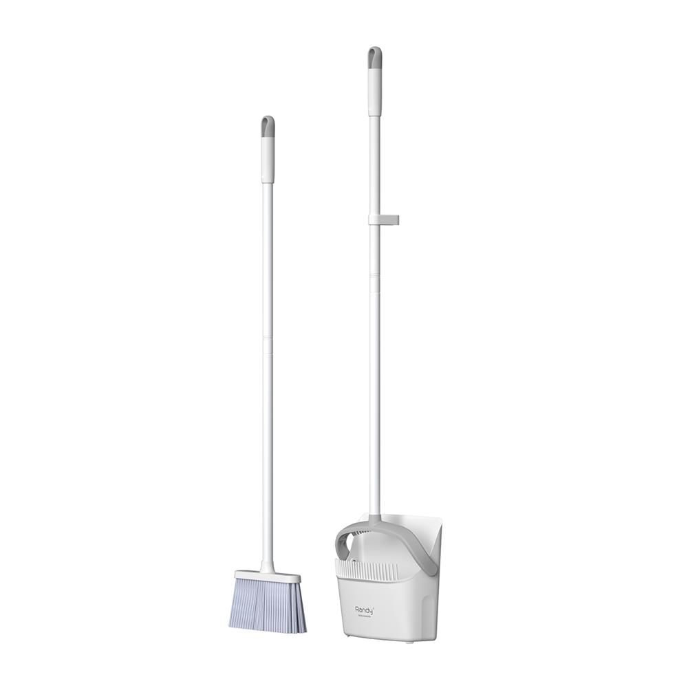 ชุดไม้กวาดพร้อมที่โกยผงพับได้ RANDY M9 สีขาว