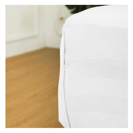 ผ้าปูที่นอน HOME LIVING STYLE CT 250 STRIPE 110X110 นิ้ว แพ็ก 2 ชิ้น สีขาว_4