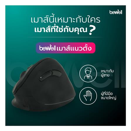 เมาส์ไร้สายเพื่อสุขภาพ BEWELL EC-07 สีดำ_6