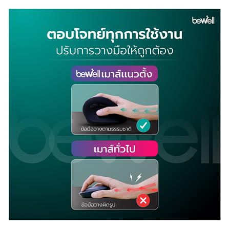 เมาส์ไร้สายเพื่อสุขภาพ BEWELL EC-07 สีดำ_7