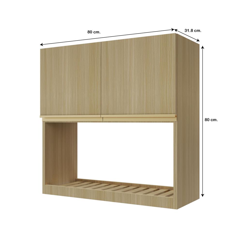 ตู้แขวนคว่ำจาน JUPITER SILKY WOODS 80x80 ซม. สีน้ำตาล