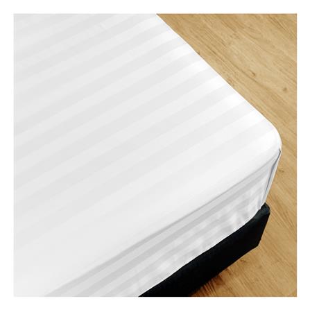 ผ้าปูที่นอน HOME LIVING STYLE CT 250 STRIPE 90X110 นิ้ว แพ็ก 2 ชิ้น สีขาว_4