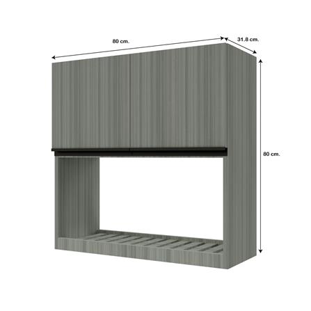 ตู้แขวนคว่ำจาน JUPITER SILKY LIGHT 80x80 ซม. สีเทา_4