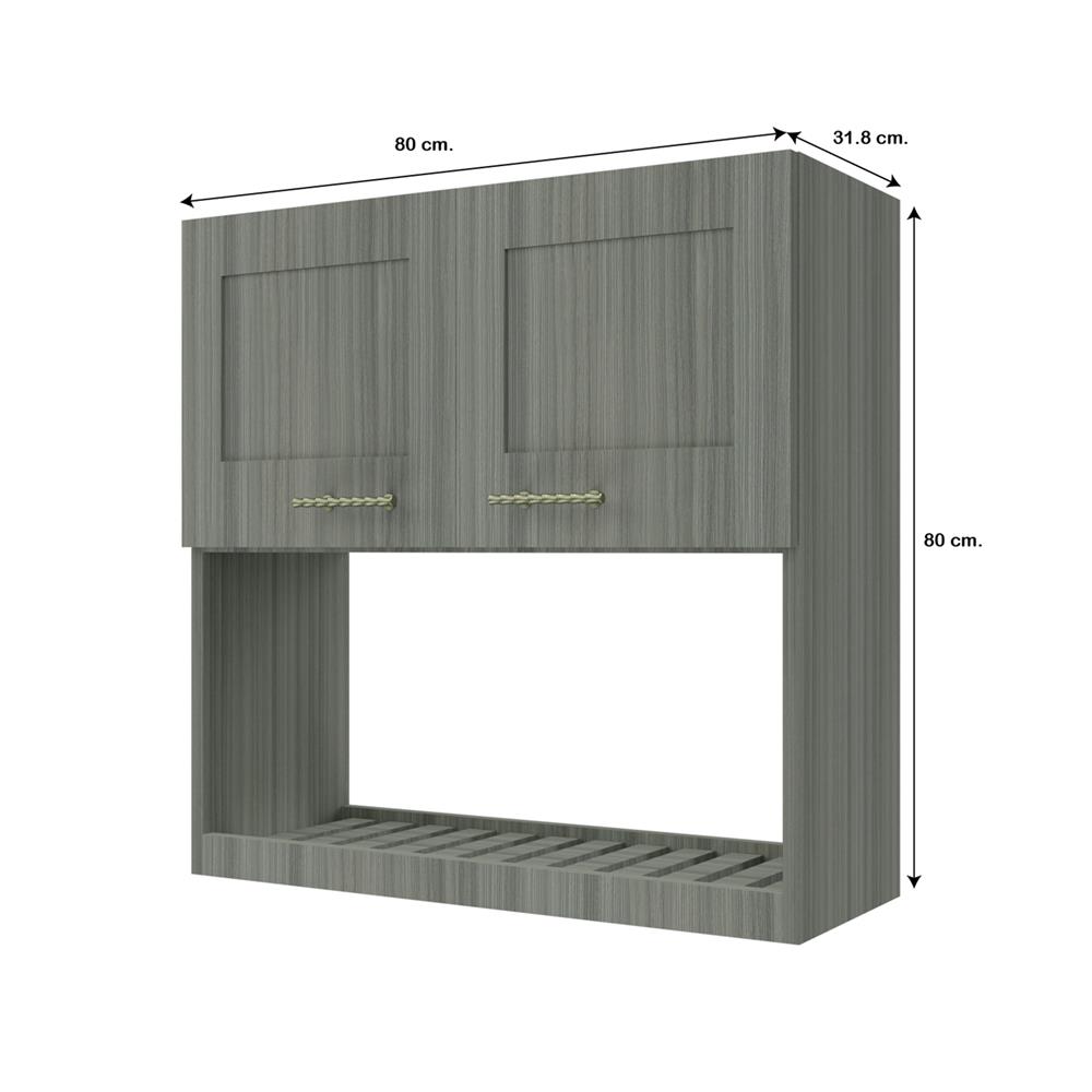 ตู้แขวนคว่ำจาน JUPITER GLORY LIGHT 80x80 ซม. สีเทา