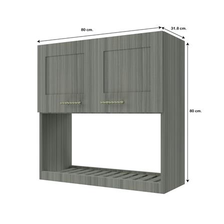 ตู้แขวนคว่ำจาน JUPITER GLORY LIGHT 80x80 ซม. สีเทา_4