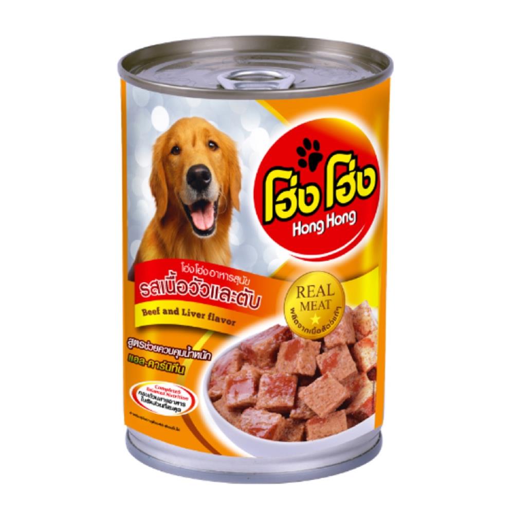 อาหารเปียกสุนัข HONG HONG รสเนื้อวัวและตับ 400 ก.