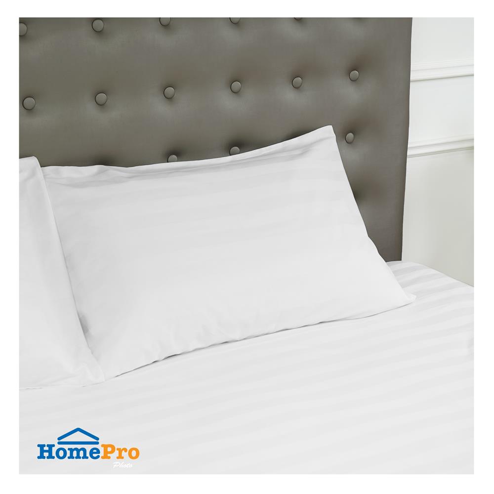ปลอกหมอนหนุน HOME LIVING STYLE CT 250 STRIPE แพ็ก 2 ชิ้น สีขาว