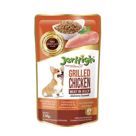 อาหารเปียกสุนัข JERHIGH GRILL CHICKEN MEAT IN JELLY 130 ก._0