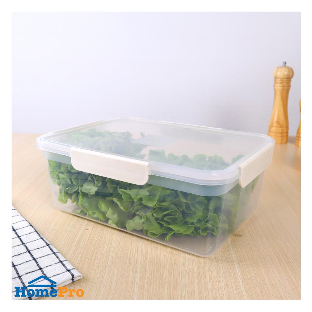 กล่องอาหารเหลี่ยม 5.5 ลิตร KECH NEXT 2818 สีครีม