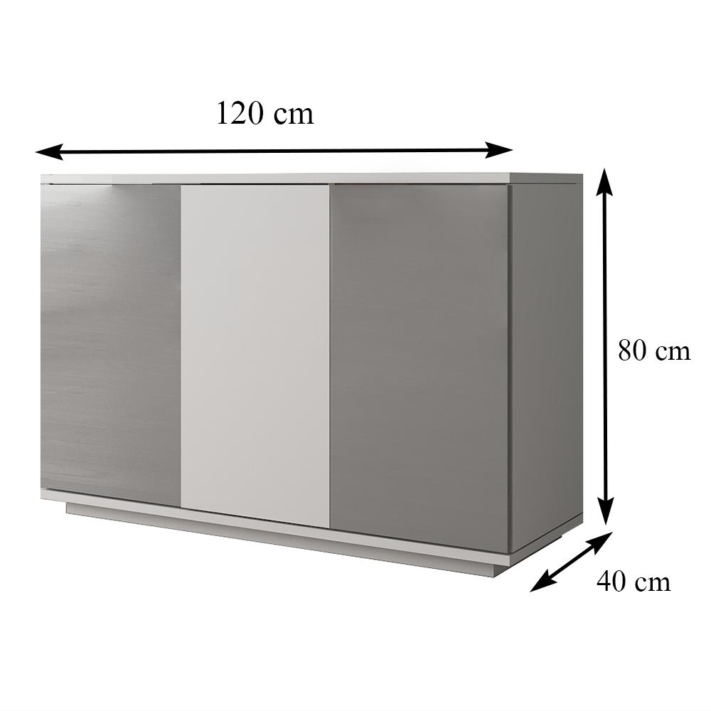 ตู้เตี้ยบานเปิด FURDINI MEDIS Z1338GH3 120 ซม. สีเทา