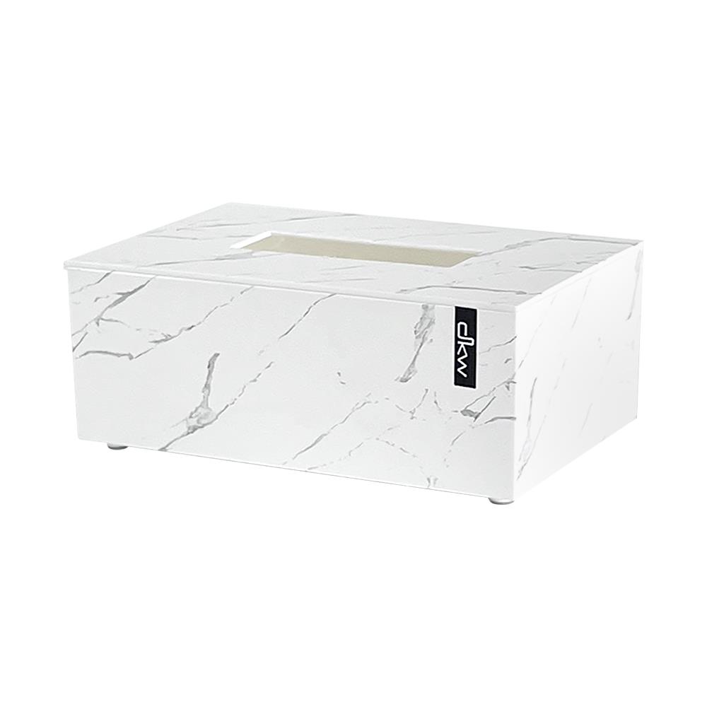 กล่องทิชชู่แผ่นยาว DKW MARBLE L สีขาว