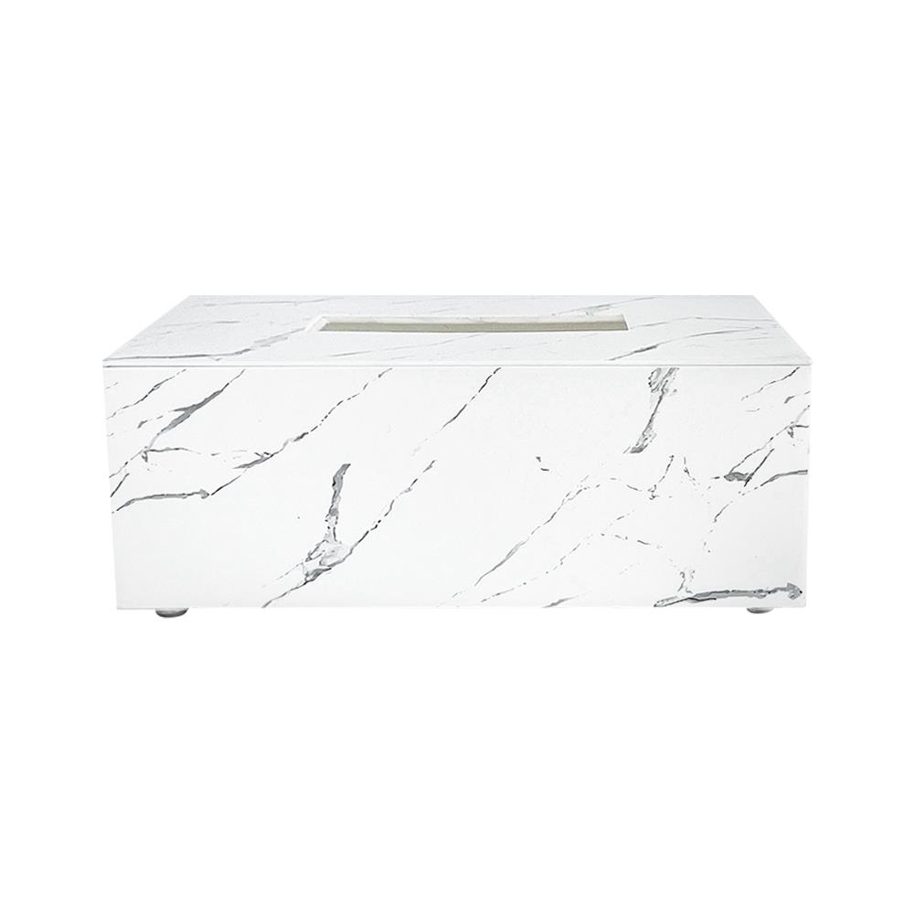 กล่องทิชชู่แผ่นยาว DKW MARBLE L สีขาว