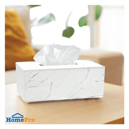 กล่องทิชชู่แผ่นยาว DKW MARBLE L สีขาว_2