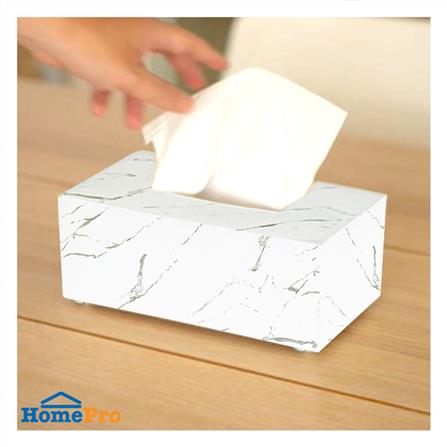 กล่องทิชชู่แผ่นยาว DKW MARBLE L สีขาว_3