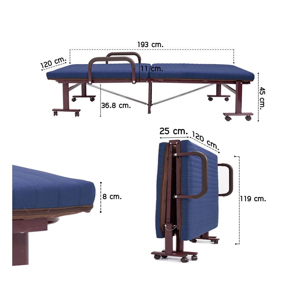 เตียงพับพร้อม TOPPER THAIBULL OLT245-120B สีน้ำเงิน