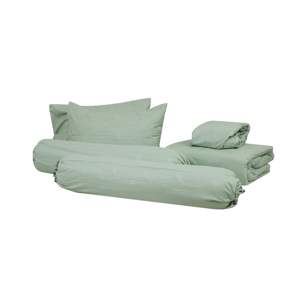 ชุดผ้าปูที่นอน 5 ฟุต 6 ชิ้น HOME LIVING STYLE TWILLY สีเขียว