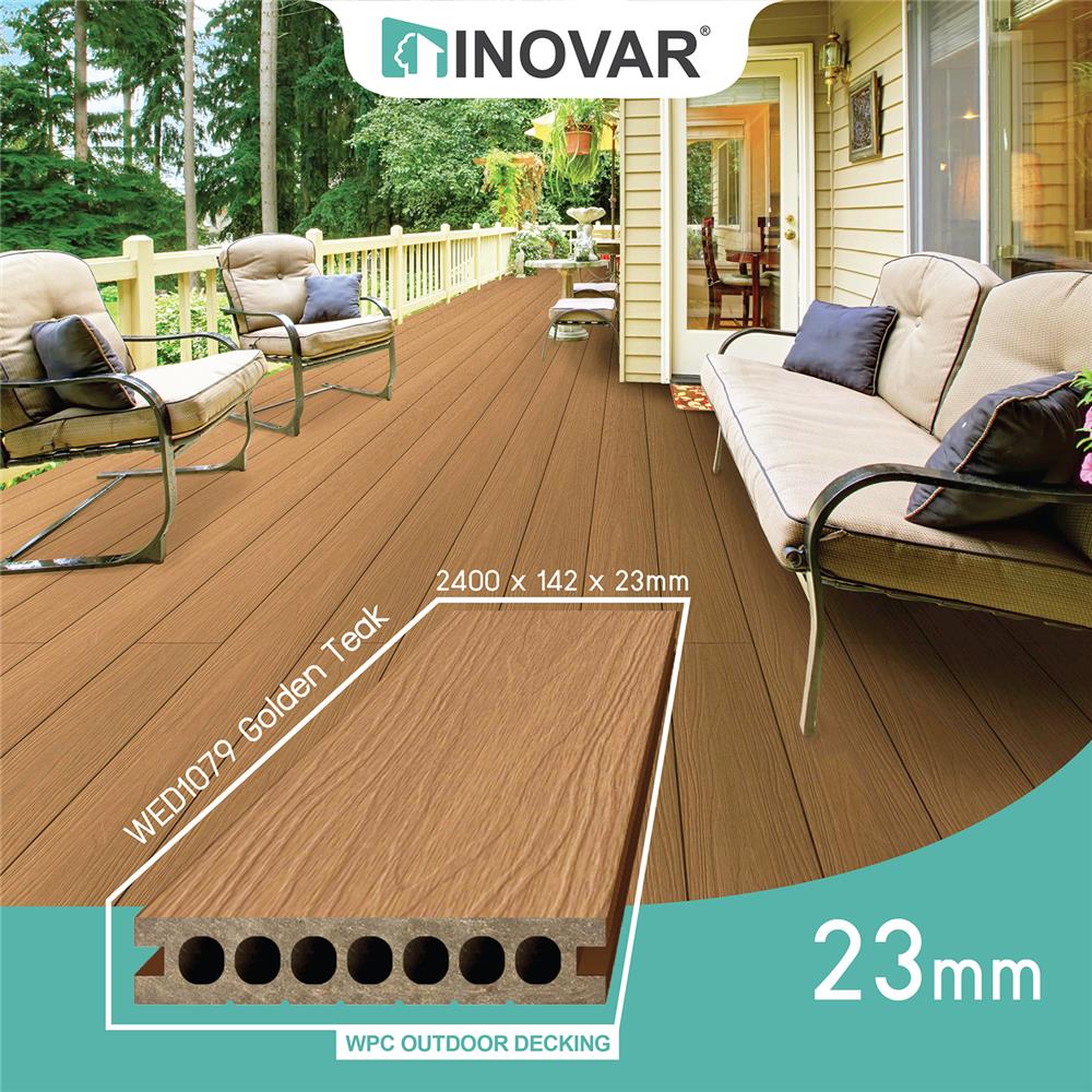 ไม้พื้น WPC INOVAR 14.2X2.3X240 ซม. สีโกลเด้นทีค