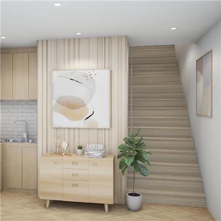 ไม้บันได ลูกนอน SPC ตราเพชร 10 นิ้ว 25x120x2.5 ซม. สีเบจ_3