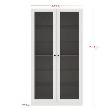 ตู้โชว์ 2 บานเปิด KONCEPT BLOX 19211223 100 ซม. สีขาว_2