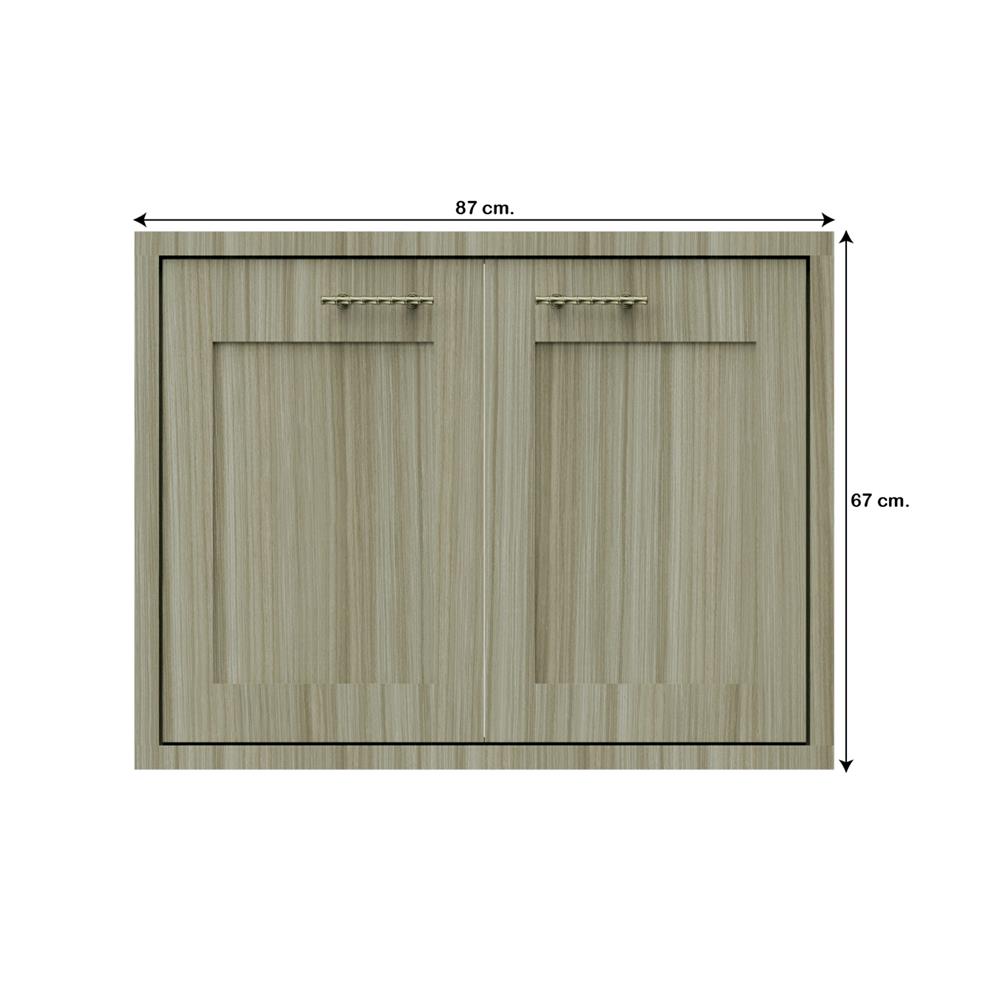 บานซิงค์คู่ลายฟักเต็ม JUPITER GLORY TEAK 83x63 ซม. สีน้ำตาล