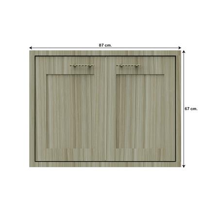 บานซิงค์คู่ลายฟักเต็ม JUPITER GLORY TEAK 83x63 ซม. สีน้ำตาล_3