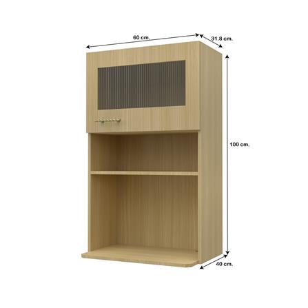 ตู้ไมโครเวฟบานกระจก JUPITER MINERVA 60x100 ซม. สีน้ำตาล_4